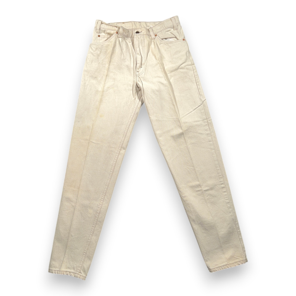 Vintage Levis Jeans Mens 30x32 White 550 Relaxed Orange Tab USA 90s 33x34 Tag